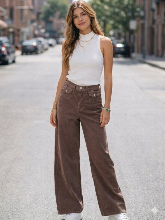 GAP Pants - Gap High Rise Stride Wide Leg Corduroy Plymouth Rock Pant NWOT